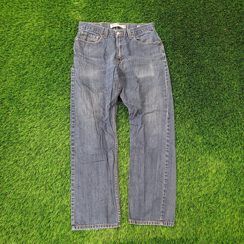 LEVIS 505 Jeans 32x31 Straight Faded Medium-Wash Whiskered